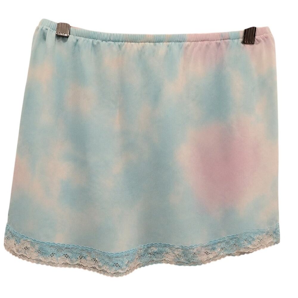 Furst of a Kind Pastel Tie Dye Lace Trim Mini Skirt NWT Size S - Picture 2 of 3